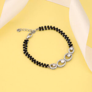 silver pearfection mangalsutra bracelet