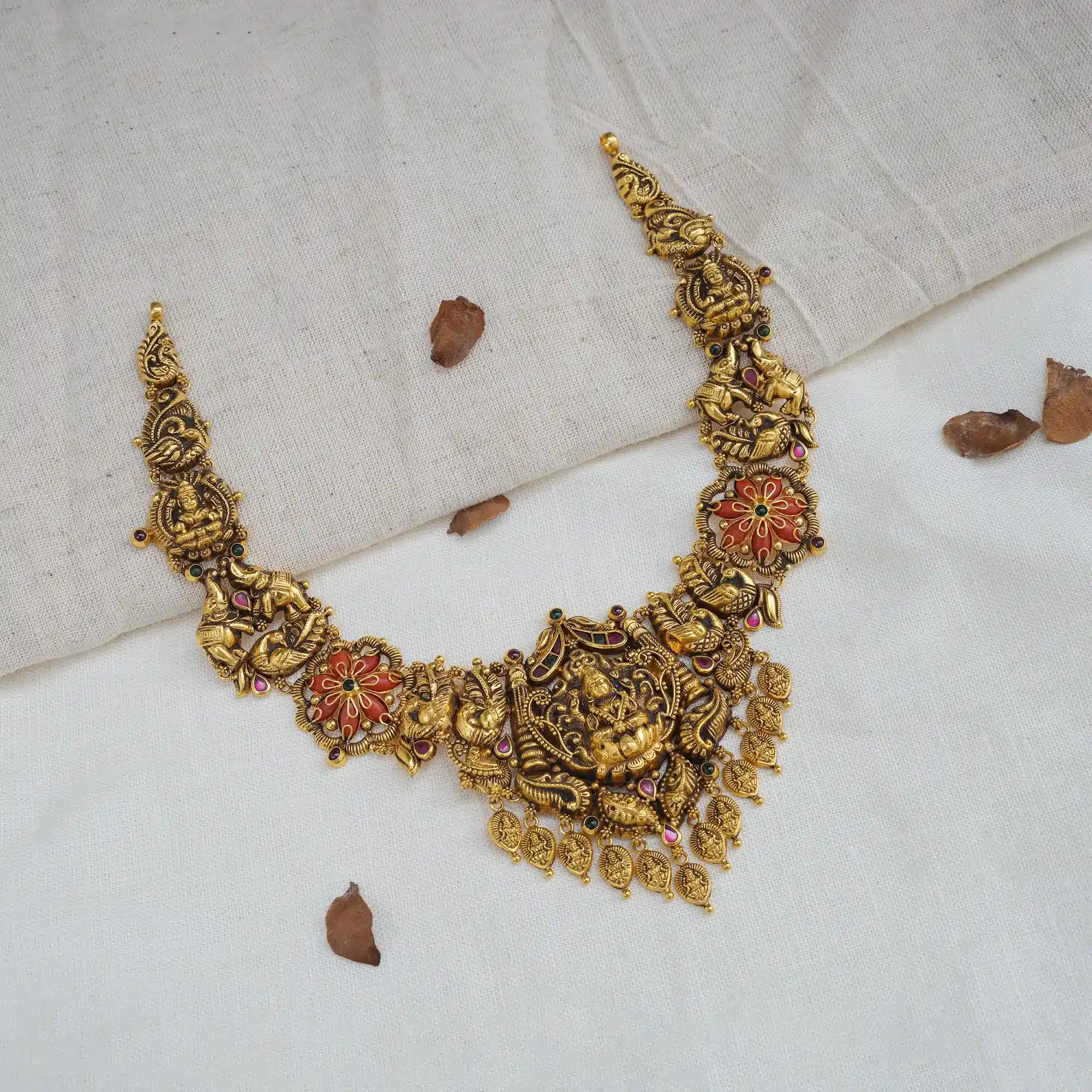 lakshmi adorn antique gold necklace