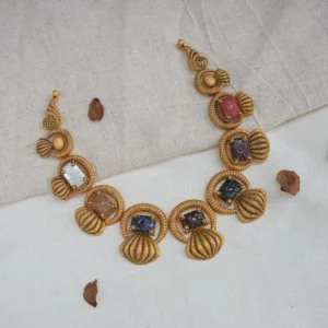 royal hexa glamour gold necklace